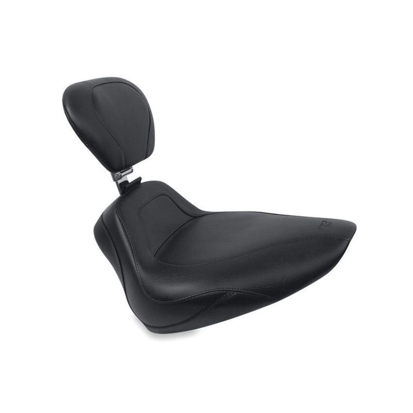 Mustang Motorcycle 79278 Mustang 84-06 Harley Standard Rear Tire Harley Sport Touring Solo Seat w/Driver Backrest - Black