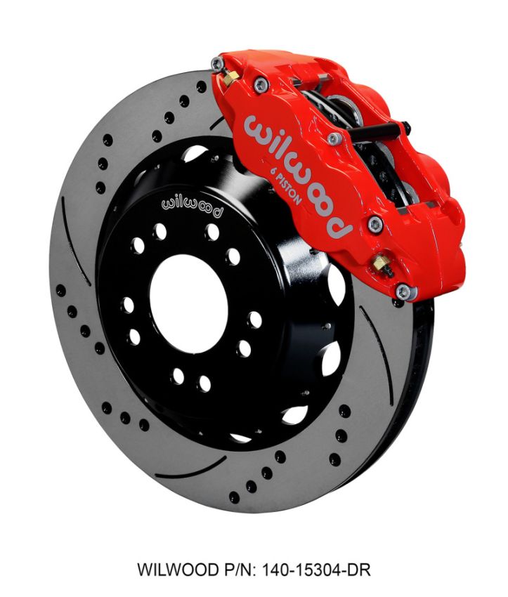 Wilwood 140-15304-DR Narrow Superlite 6R Front Hat Kit 14.00 Drilled Red 63-87 C10 w/  Pro Spindles