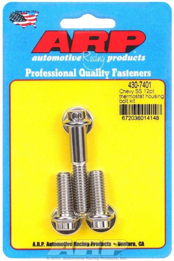 ARP ARP430-7401 Chevy S/S Thermostat Housing Bolt Kit 12pt.