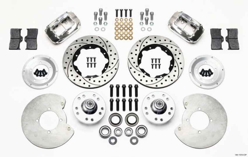 Wilwood 140-11014-DP Forged Dynalite Front Kit 11.00in Drill-Polished 37-48 Ford Psgr. 360 Plate Mount