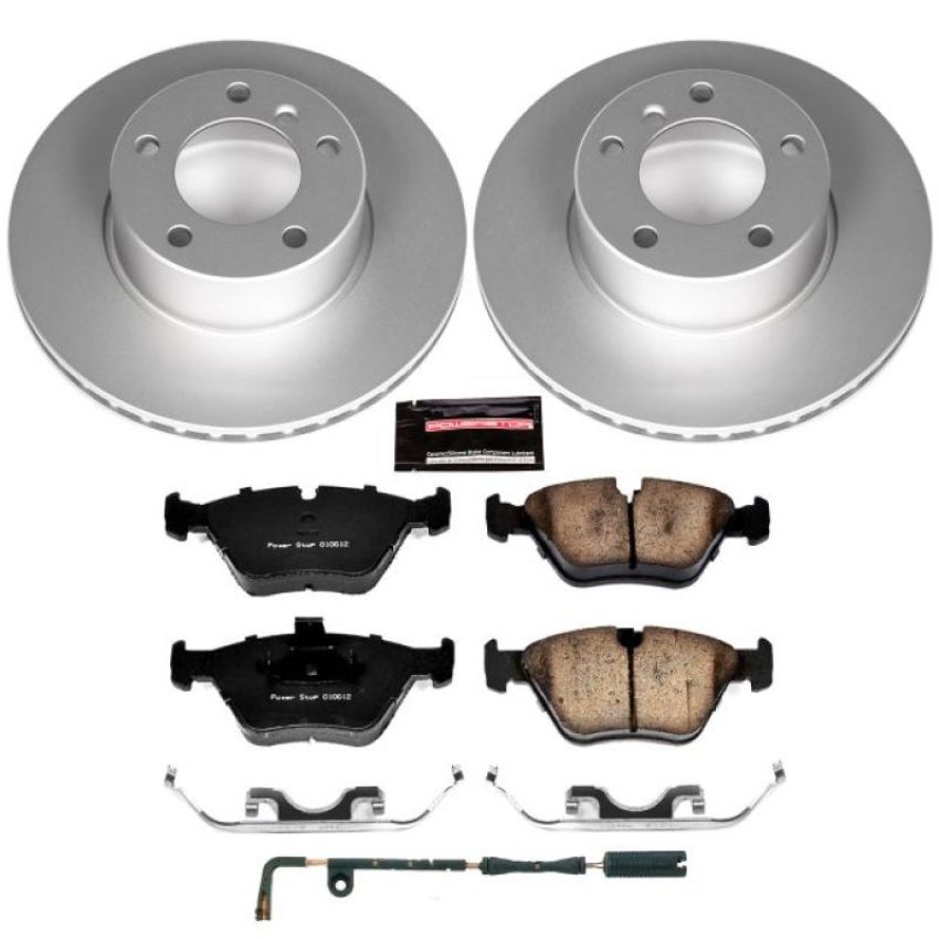 PowerStop CRK628 Genuine Geomet Coated Rotor and Carbon-Fiber Ceramic Brake Pad Kit