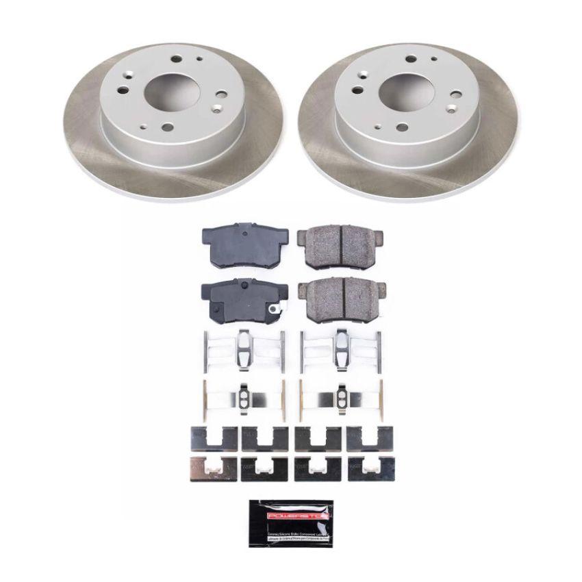 PowerStop SC1244 Semi-Coated Rotor and Low-Dust Ceramic Brake Pad Kit