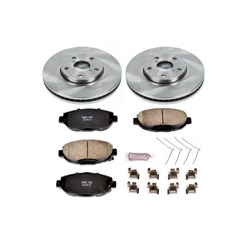 PowerStop KOE1073 OE Stock Replacement Low-Dust Ceramic Brake Pad and Rotor Kit