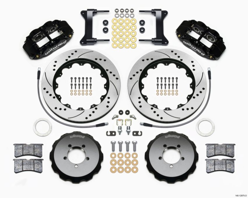 Wilwood 140-12875-D Narrow Superlite 6R Front Hat Kit 14.00in Drilled 1999-2012 Subaru WRX w/Lines