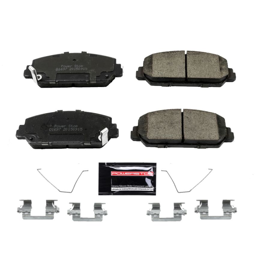 PowerStop Z23-1697 PowerStop - Z23 Daily Driver Carbon-Fiber Ceramic Brake Pads with Hardware Kit