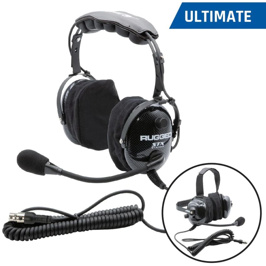 Rugged Radios H22-STX ULTIMATE HEADSET for STEREO and OFFROAD Intercoms - OTH or BTH