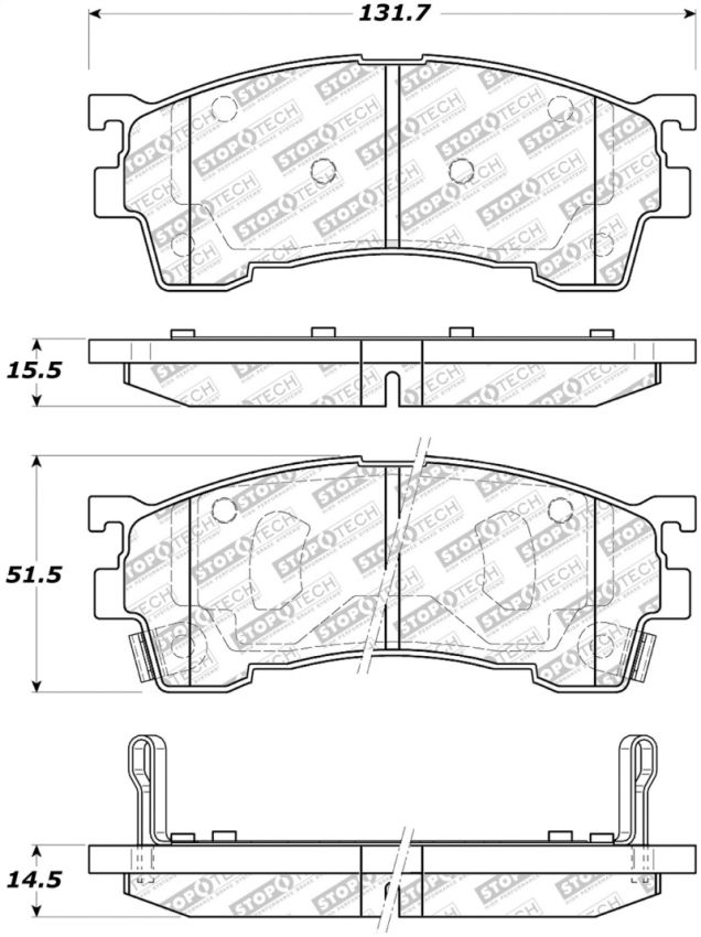 Stoptech 305.06370 Street Select Brake Pads - Rear