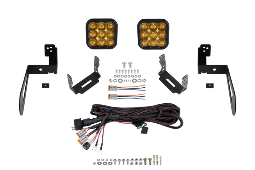 Diode Dynamics DD7287 07-18 Jeep JK Wrangler SS5 Bumper LED Pod Light Kit - Yellow Pro Driving