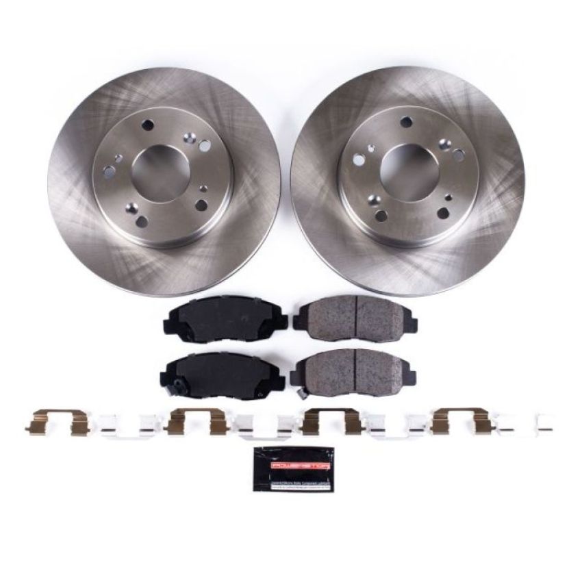 PowerStop KOE2384 OE Stock Replacement Low-Dust Ceramic Brake Pad and Rotor Kit