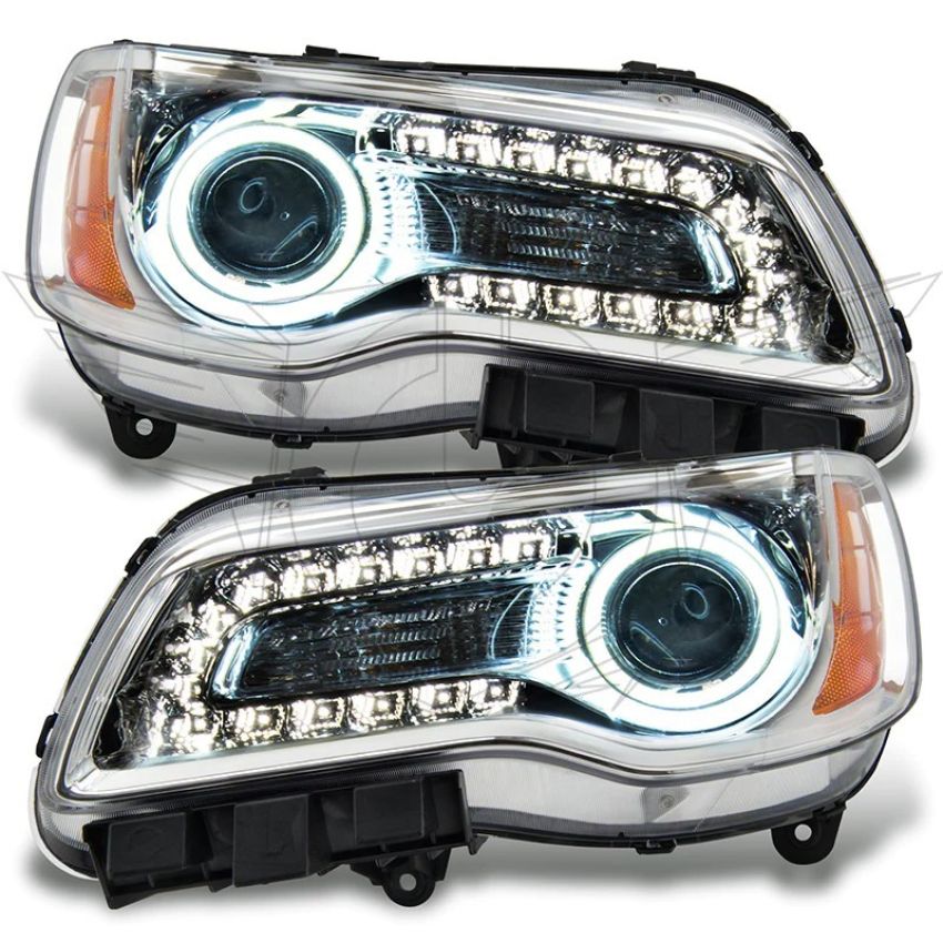 Oracle Lighting 7728-003 SMD Pre-Assembled Headlights, Non-HID, Chrome Bezel, Red