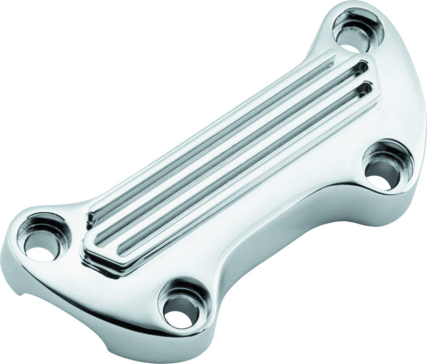 Bikers Choice 489999 74-Up Chrome Finned Handlebar Clamp