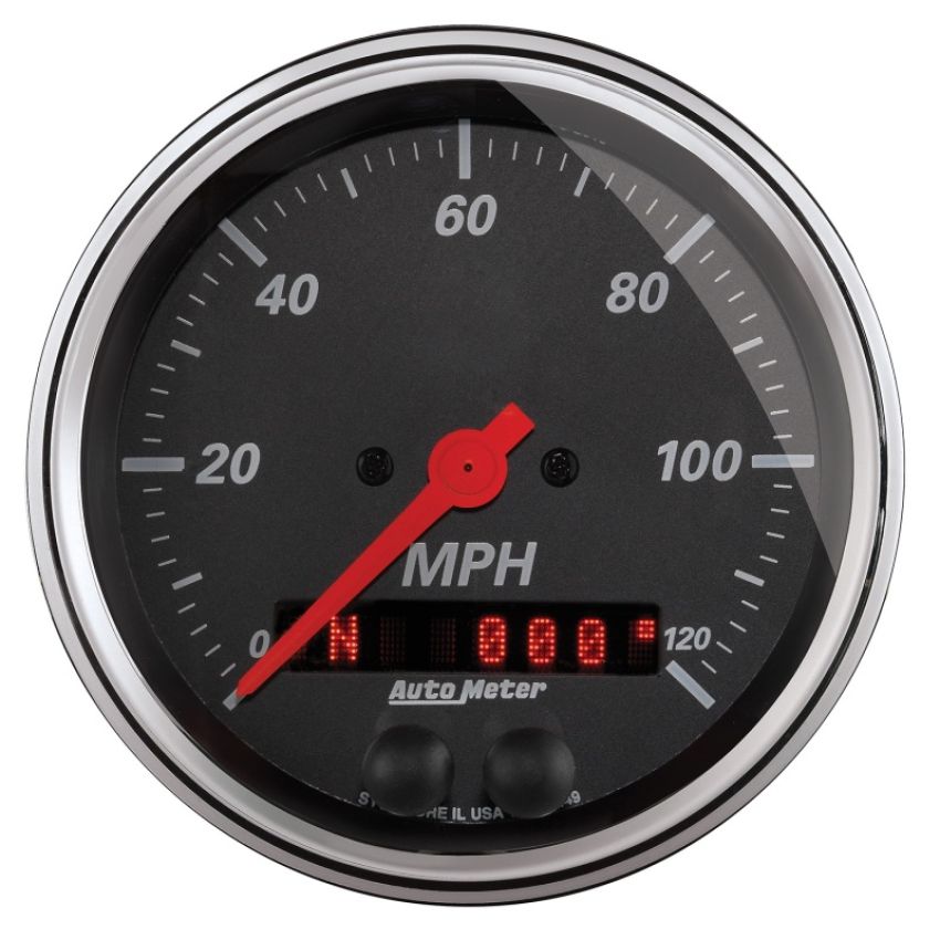 AutoMeter 1449 Designer Black 3-3/8in Electric 120MPH GPS Speedometer