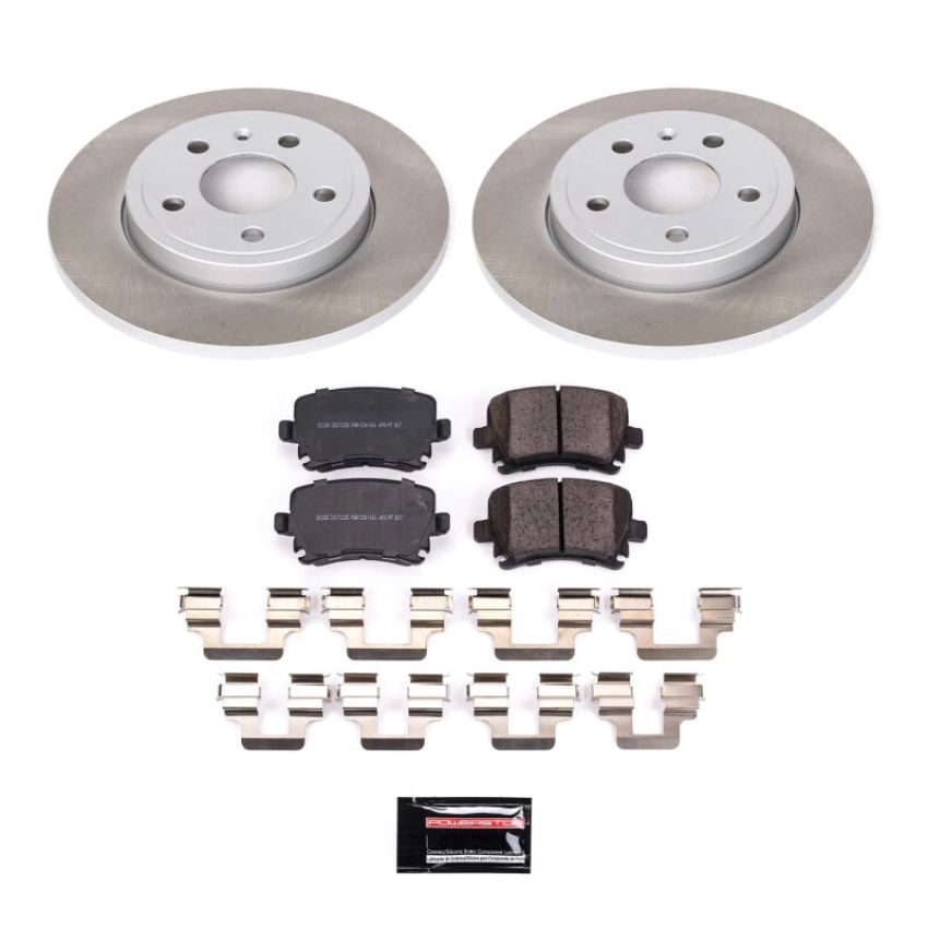 PowerStop SC4624 Semi-Coated Rotor and Low-Dust Ceramic Brake Pad Kit