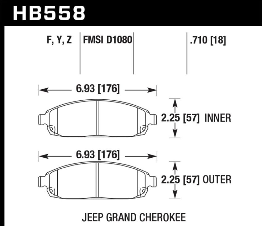 Hawk Performance HB558F.710 HPS Disc Brake Pad