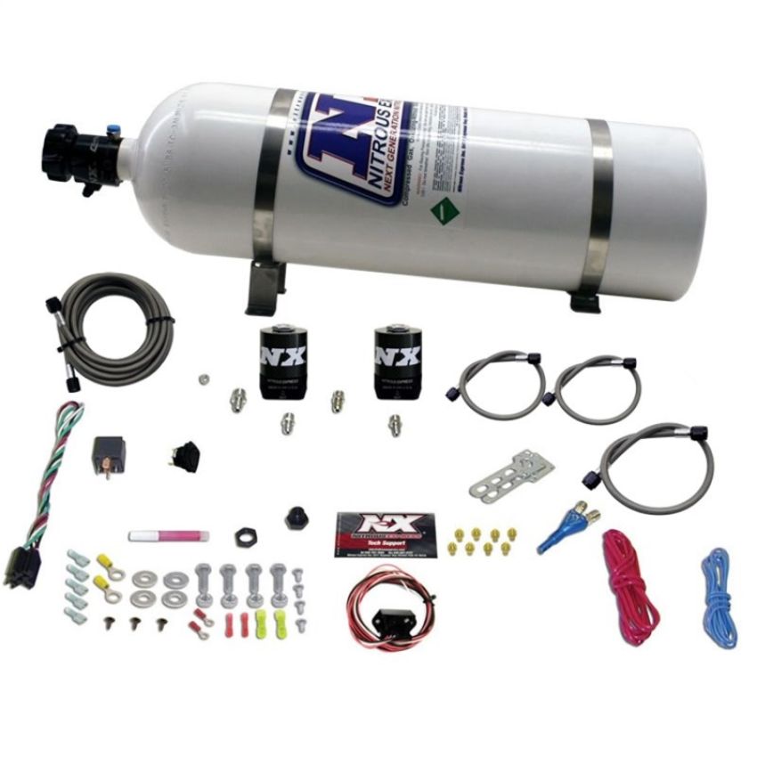 Nitrous Express 20919-15 UNIVERSAL FLY BY WIRE SINGLE NOZZLE SYSTEM, 15LB BOTTLE INCLUDES TPS SWITCH