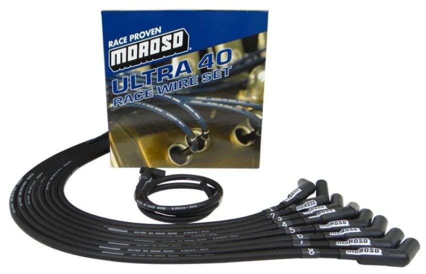 Moroso 73728 Chevrolet Big Block Ignition Wire Set - Ultra 40 - Unsleeved - HEI - 135 Degree - Black
