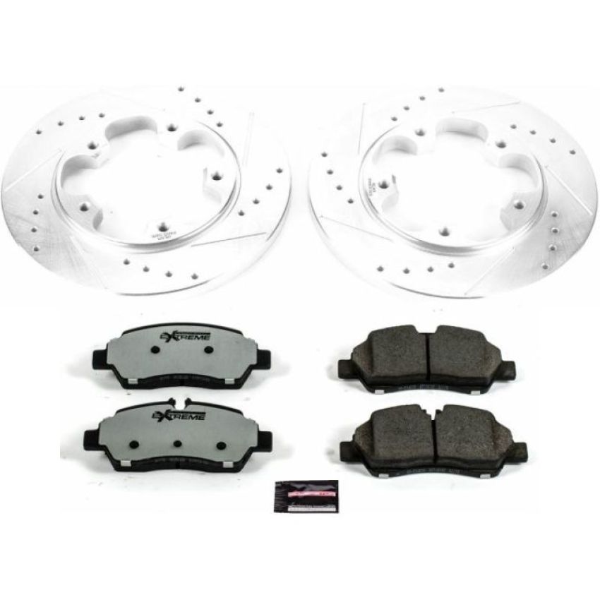 PowerStop K7145-36 Z36 Truck and SUV Carbon-Fiber Ceramic Brake Pad and Drilled & Slotted Rotor Kit