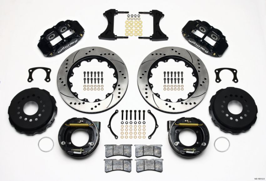 Wilwood 140-10012-D Narrow Superlite 4R Rear P-Brk Kit 14.00in Drilled New Big Ford 2.50in Offset