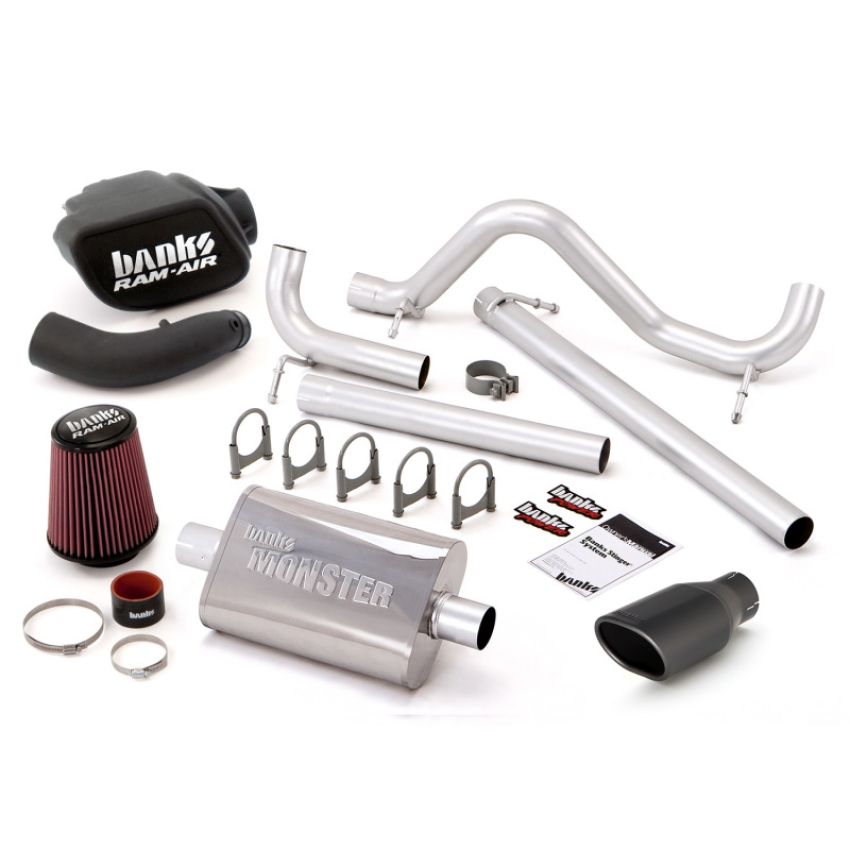 Banks Power 51340-B 07-11 Jeep 3.8L Wrangler - 4dr Stinger Sys (no AutoMind) - SS Single Exh w/ Black Tip