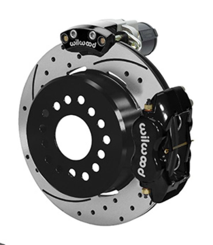 Wilwood 140-16164-D Forged Dynalite Rear Electronic Parking Brake Kit -Black Powder Coat Caliper - SRP D/S Rotor