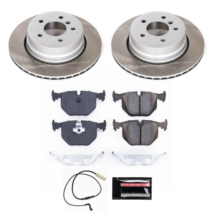 PowerStop SC5492 Semi-Coated Rotor and Low-Dust Ceramic Brake Pad Kit