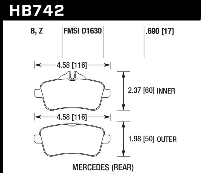 Hawk Performance HB742Z.690 Performance Ceramic Disc Brake Pad