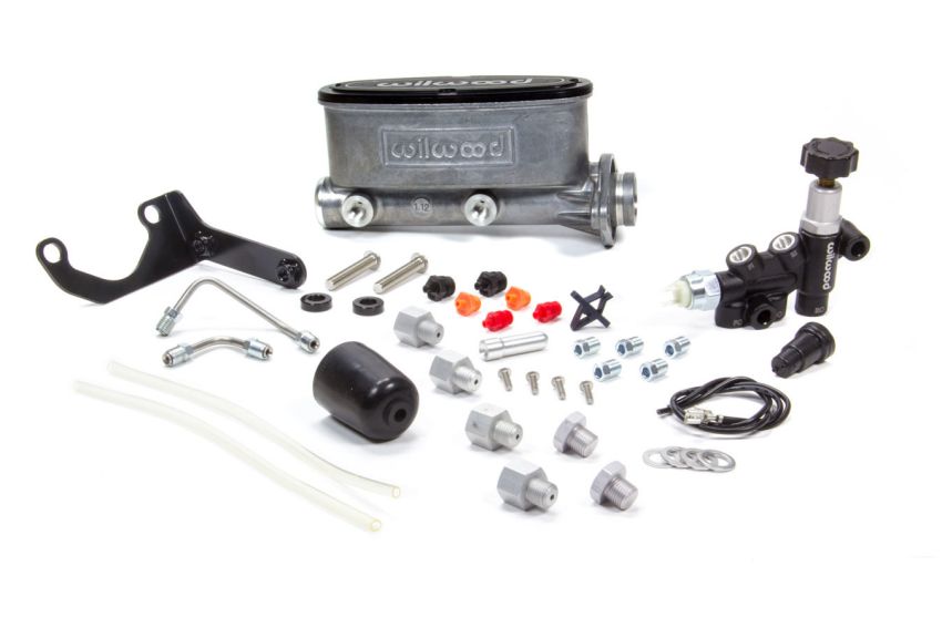 Wilwood 261-13270 HV Tandem M/C Kit w L/H Bracket & Prop Valve - 1 1/8in Bore