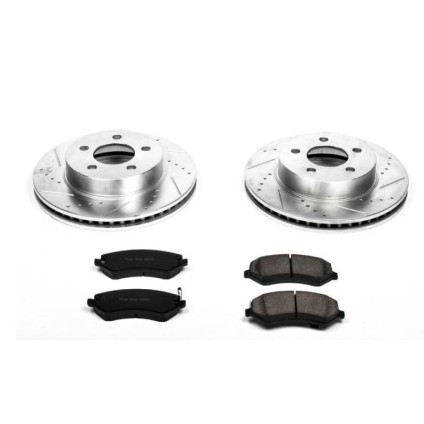 PowerStop K2160 Z23 Daily Driver Carbon-Fiber Ceramic Brake Pad and Drilled & Slotted Rotor Kit