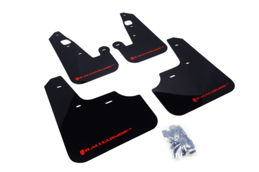 Rally Armor MF8-UR-BLK/RD Black Mud Flap/Red Logo