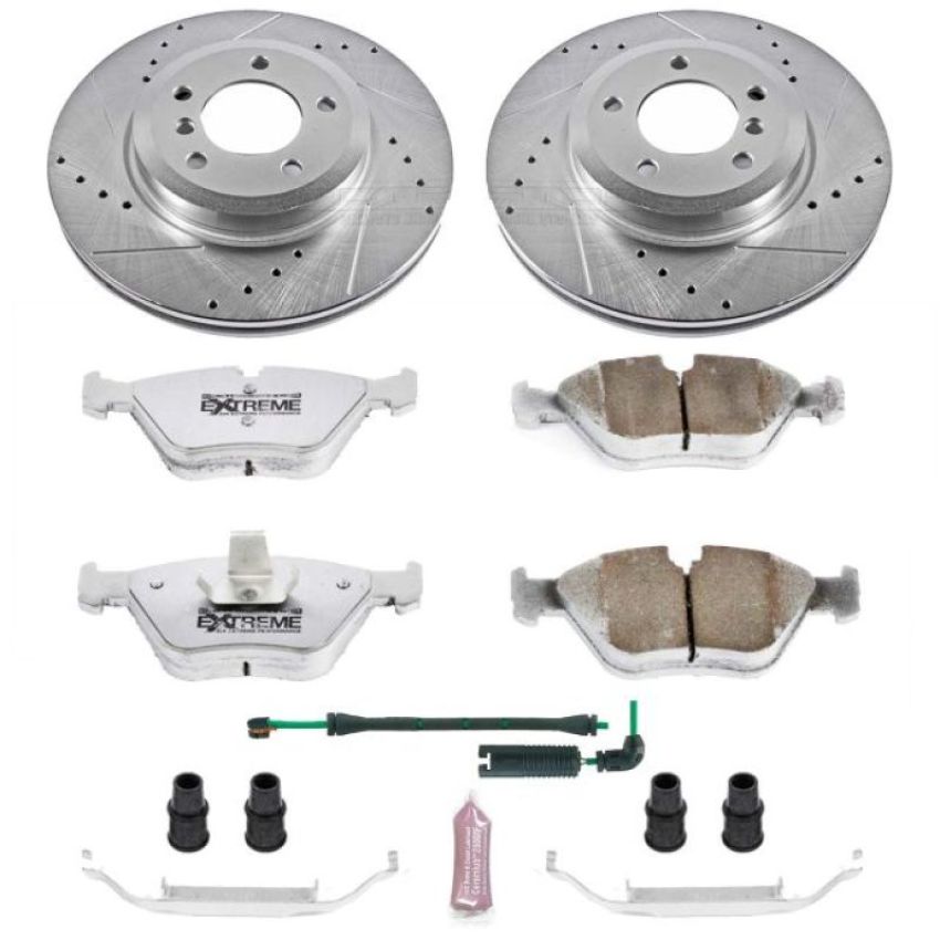 PowerStop K933-26 Z26 Street Performance Ceramic Brake Pad and Drilled & Slotted Rotor Kit