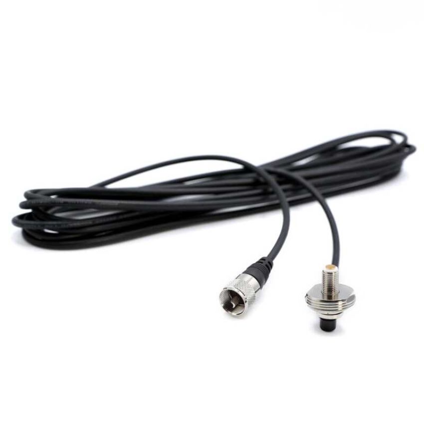Rugged Radios NMO-TM-U 17 Ft Antenna Coax Cable with 3/8 NMO (TM) Thick Mount