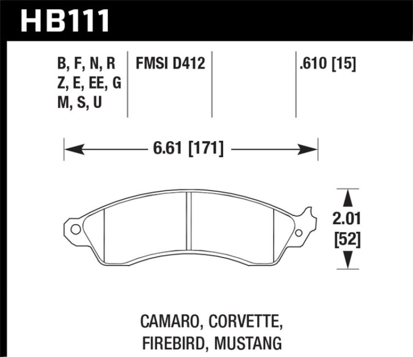 Hawk Performance HB111Z.610 Performance Ceramic Disc Brake Pad