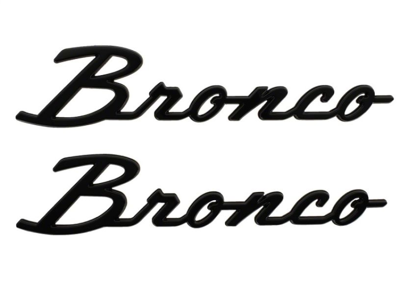 Ford Racing M-1447-BSGS 2021-2025 Bronco Classic Script Fender Badge Kit-Gloss Black