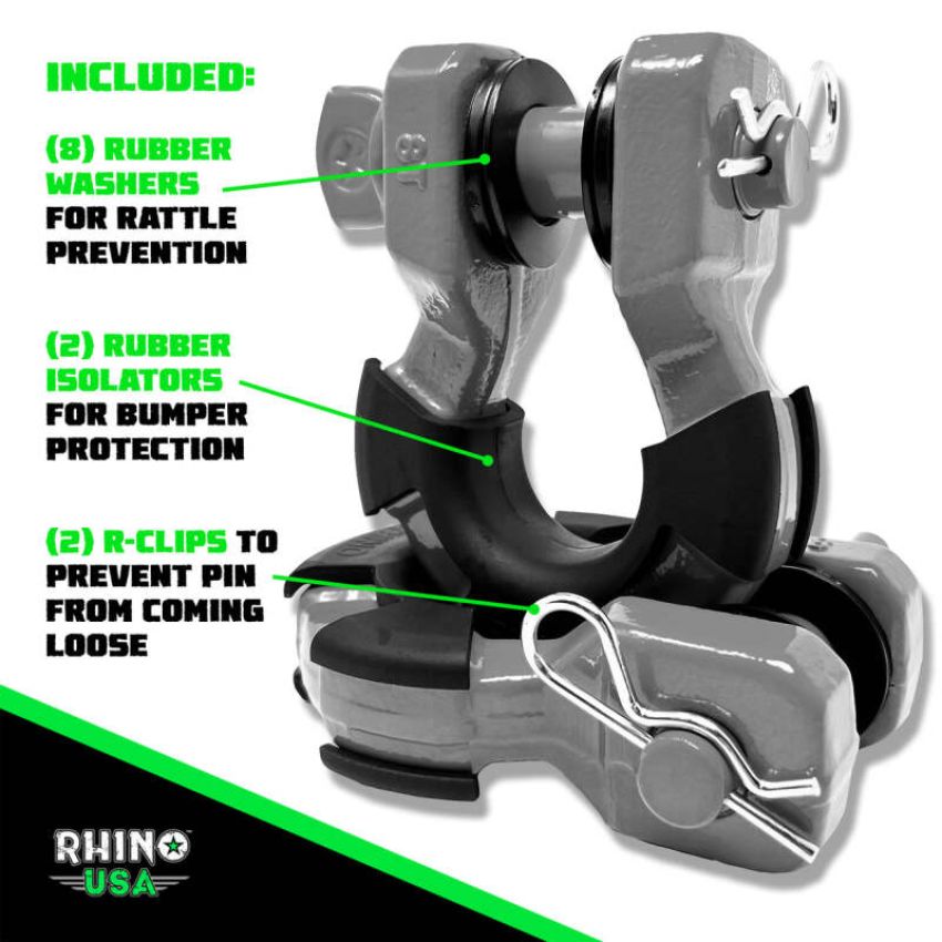 Rhino USA SUPERSHACK-GRY 8T Super Shackle 2-Pack (Gray)