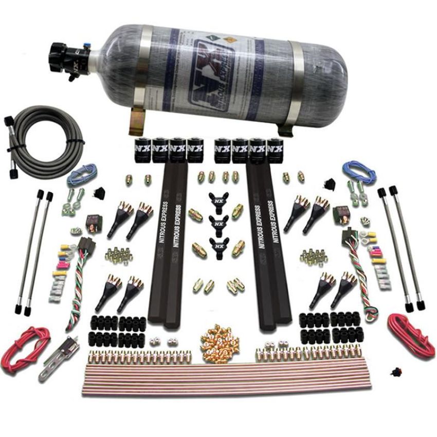 Nitrous Express 90009-12 SX2 DUAL STAGE 8 SOLENOID /GASOLINE 200-1200HP WITH COMPOSITE BOTTLE