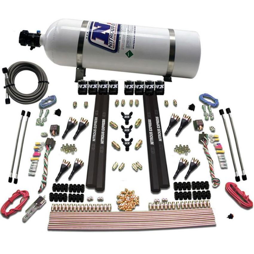 Nitrous Express 90009-15 SX2 DUAL STAGE 8 SOLENOID /GASOLINE 200-1200HP WITH 15LB BOTTLE