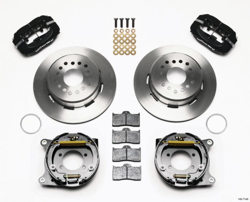 Wilwood 140-7146 Forged Dynalite P/S Park Brake Kit Ford 8.8 w/2.5in Offset-5 Lug