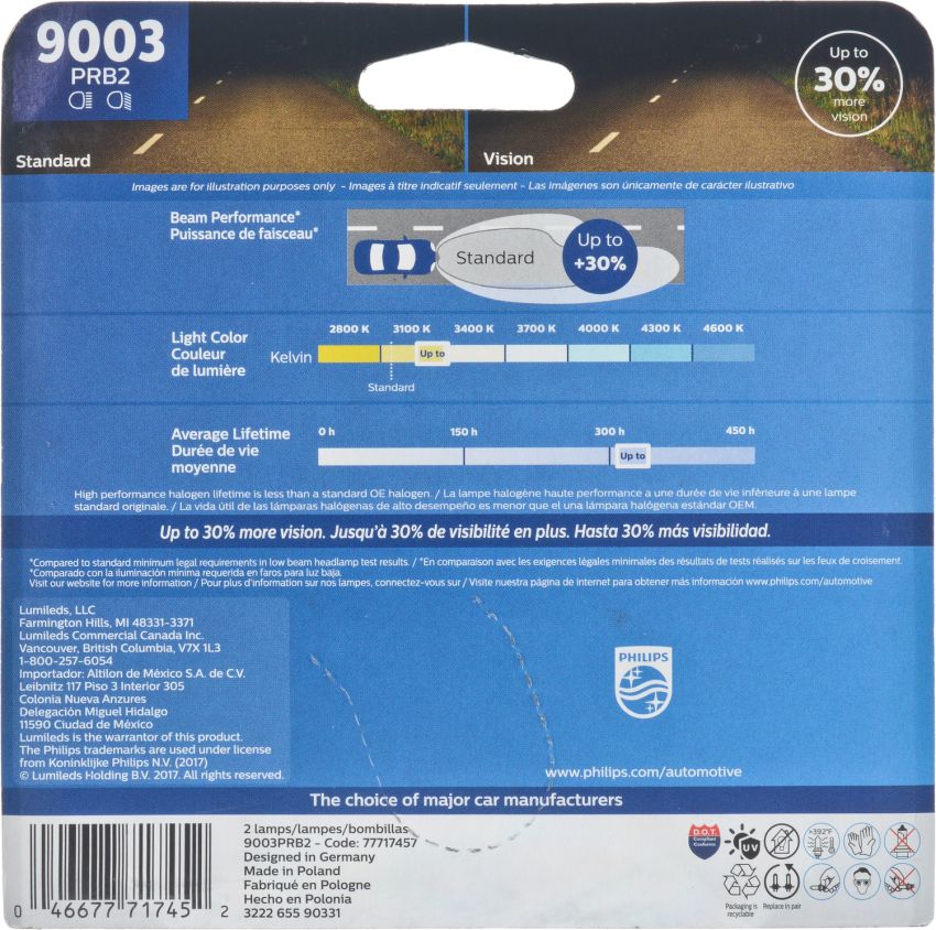 Philips 9003PRB2 Philips Vision Headlight 9003