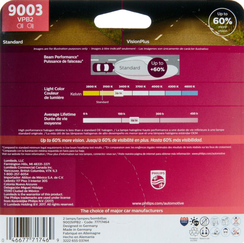 Philips 9003VPB2 Philips VisionPlus Headlight 9003