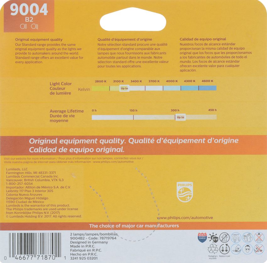 Philips 9004B2 Philips Standard Headlight 9004