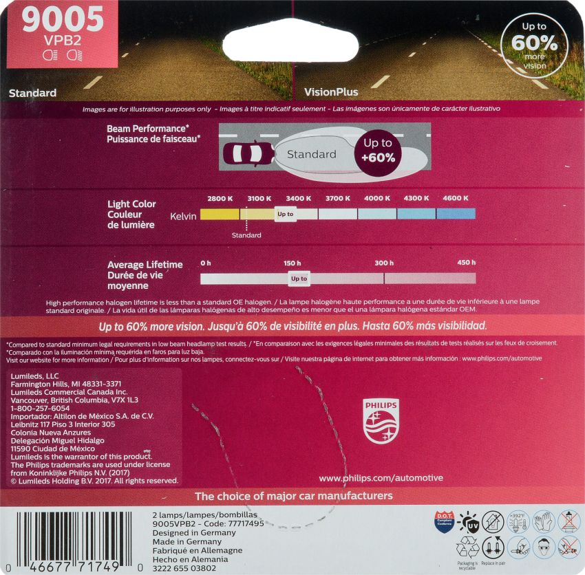 Philips 9005VPB2 Philips VisionPlus Headlight 9005