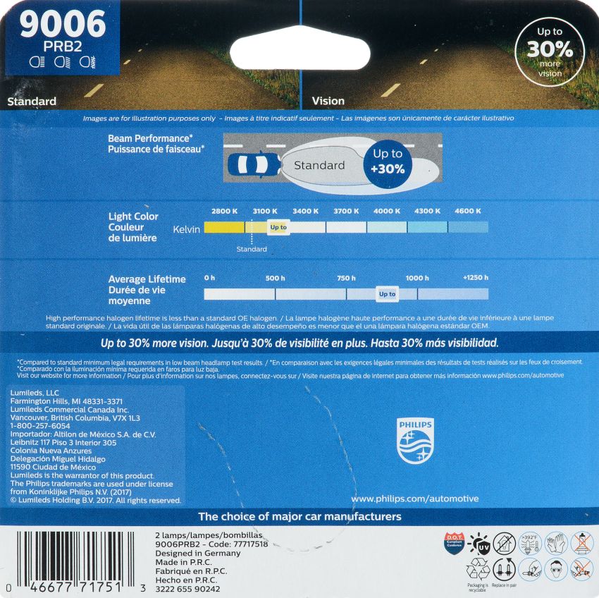 Philips 9006PRB2 Philips Vision Headlight 9006
