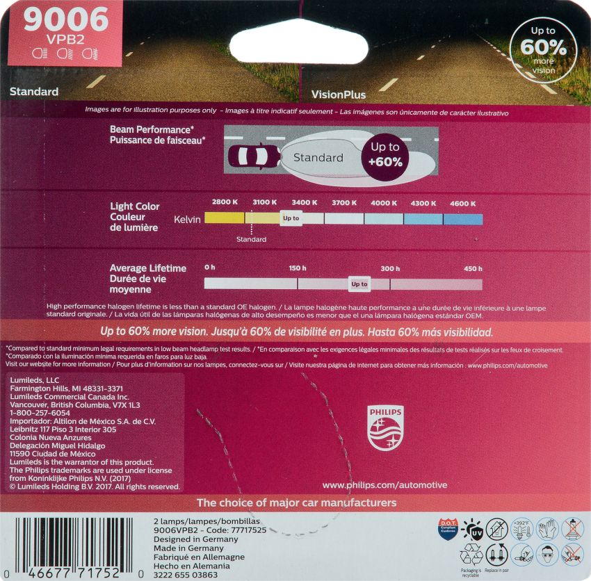 Philips 9006VPB2 Philips VisionPlus Headlight 9006
