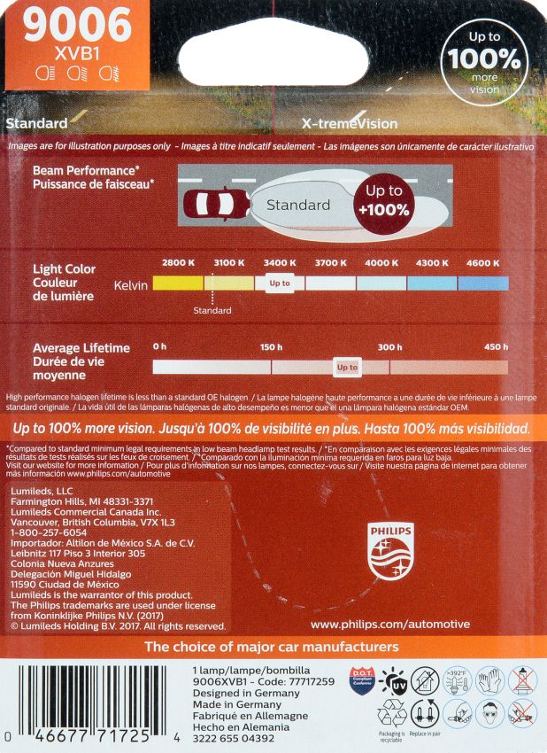 Philips 9006XVB1 Philips X-tremeVision Headlight 9006