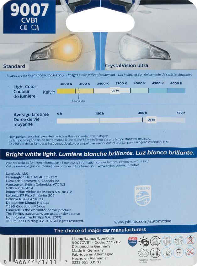 Philips 9007CVB1 Philips CrystalVision ultra Headlight 9007