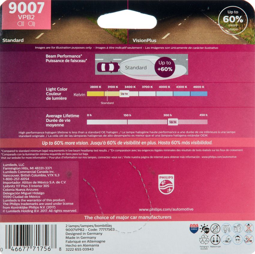 Philips 9007VPB2 Philips VisionPlus Headlight 9007