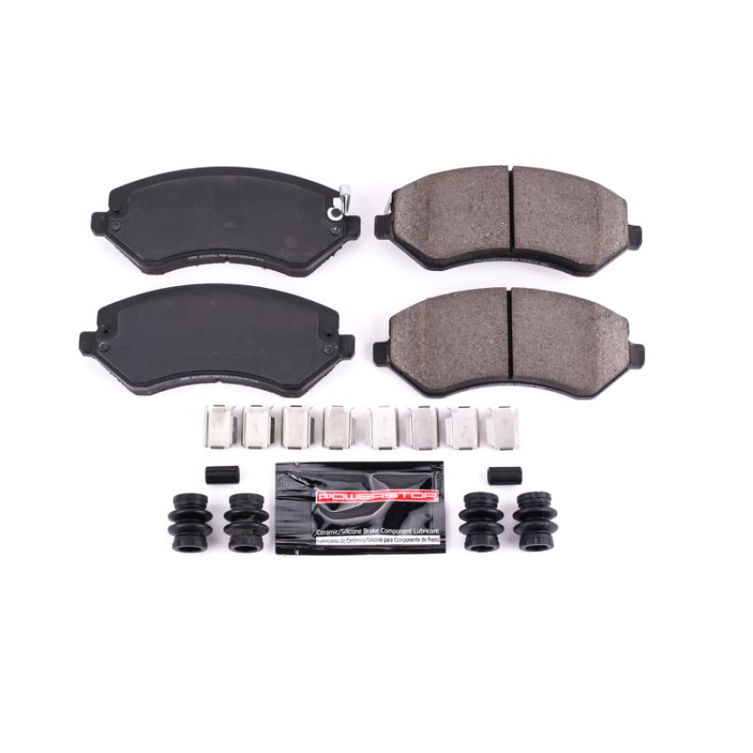 PowerStop Z23-856 PowerStop - Z23 Daily Driver Carbon-Fiber Ceramic Brake Pads with Hardware Kit