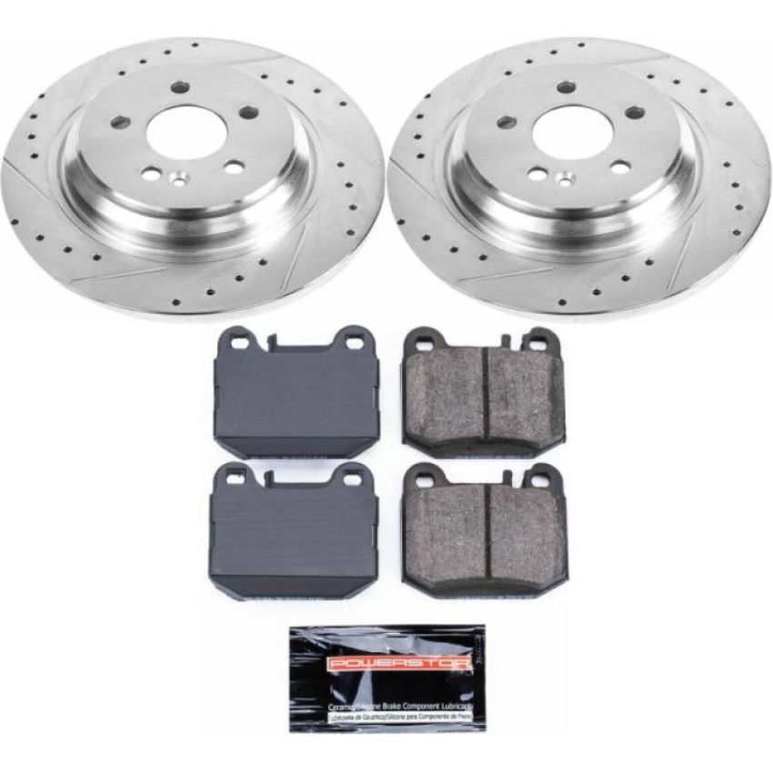 PowerStop K5261 Z23 Daily Driver Carbon-Fiber Ceramic Brake Pad and Drilled & Slotted Rotor Kit