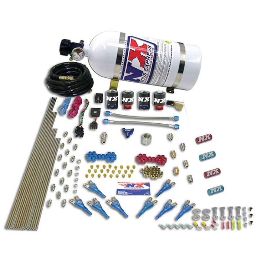 Nitrous Express 90100-05 STREET SHARK GAS (100-150-250HP) 4 SOLENOIDS WITH 5LB BOTTLE