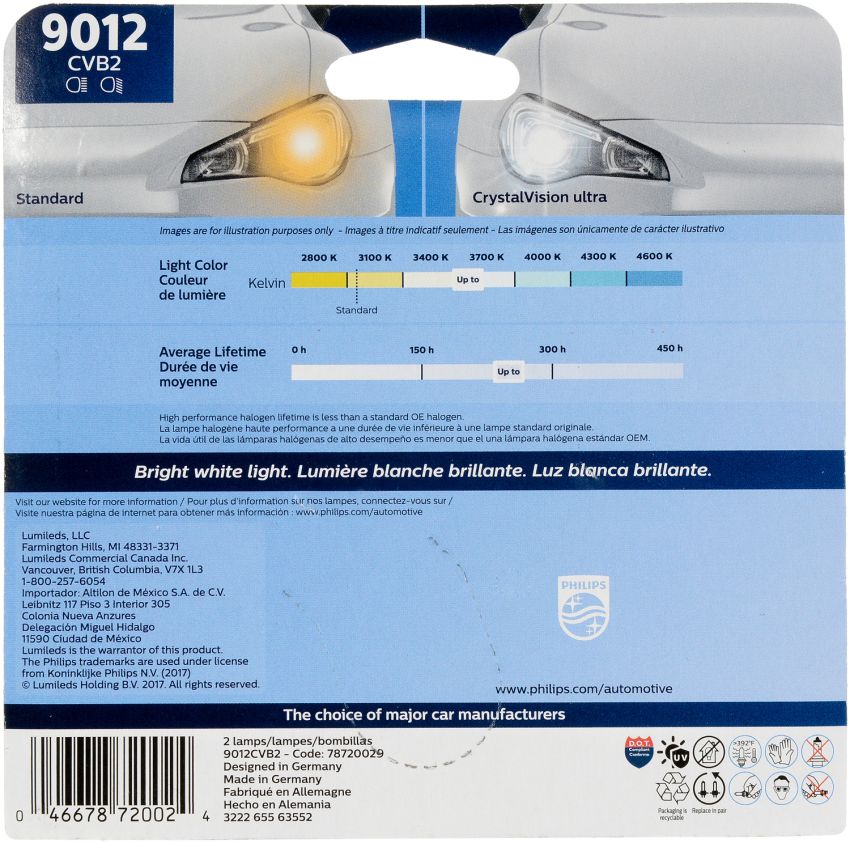 Philips 9012CVB2 Philips CrystalVision ultra Headlight 9012